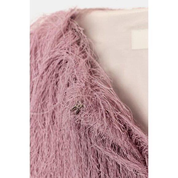 ZARA FRINGED BOMBER JACKET - Picture 9 of 9